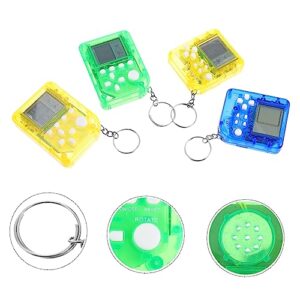 Toyvian 4pcs Hand-held Gaming Device Handbag Charms Backpack Charms Bag Keychain Kids Keychains Mini Game Consoles Mini Toy Hanging Keychain Key Holder Game Keychain Gift Handheld Arcade