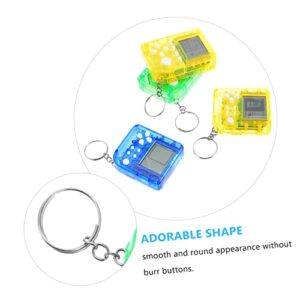 Toyvian 4pcs Hand-held Gaming Device Handbag Charms Backpack Charms Bag Keychain Kids Keychains Mini Game Consoles Mini Toy Hanging Keychain Key Holder Game Keychain Gift Handheld Arcade