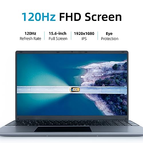 Chicbuy Laptop Computer 15.6''with 12GB DDR4 512GB SSD, Quad-Core Intel Celeron Processors, 1080P IPS FHD Display, USB 3.0, Bluetooth 4.2, 2.4/5G WiFi,Numeric Keypad (Gray)