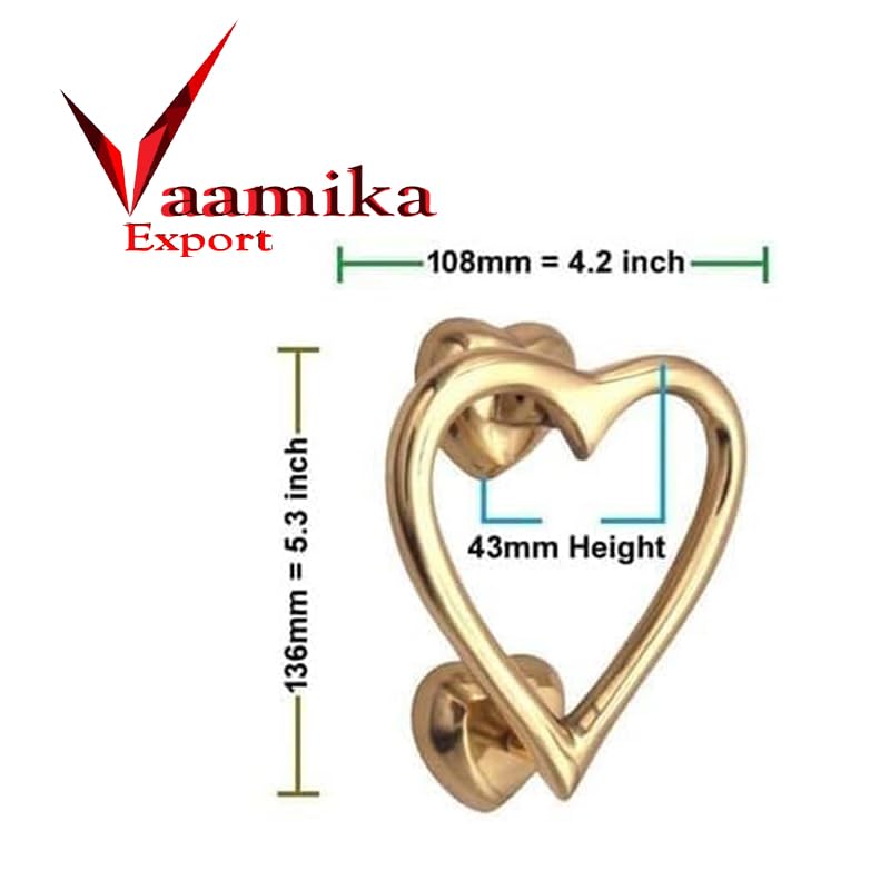 Vaamika Export Brass Door Knocker for Door Front - Exterior for Home Brass Door Knocker Front Door Entry Knocker - (Pack of 1 Antique Brass Finish)