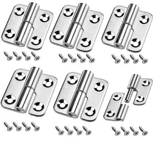 1.5inch lift off hinge, 6 pieces small door hinges stainless steel folding butt hinges, 304 stainless steel detachable door small lift-off hinges (left, 6pcs)