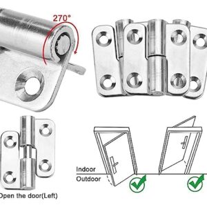 1.5Inch Lift Off Hinge, 6 Pieces Small Door Hinges Stainless Steel Folding Butt Hinges, 304 Stainless Steel Detachable Door Small Lift-Off Hinges (Left, 6PCS)