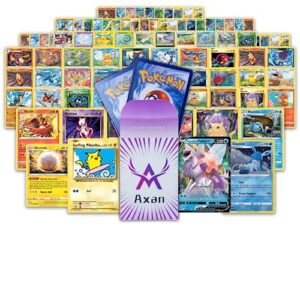 a axan ultra rare bundle compatible with pokemon cards | includes 120 assorted cards | 2 random ultra rares, 5 holo rares, 5 foils, 5 non holo rares, and 103 c/uc cards