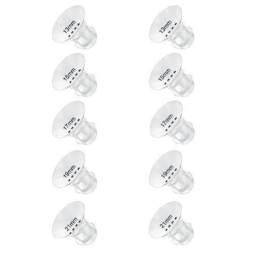 10PCS Flange Inserts 13/15/17/19/21mm,Compatible with Momcozy S12 Pro/M5/S9 Pro Hands-Free Breast Pump,Use for Medela/Spectra/Elvie/Willow/TSRETE/kmaier 24mm Shields/Flanges,Reduce 24mm to Other Size