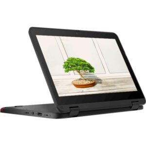 lenovo 2023 convertible 2-in-1 lightweight chromebook, 11” hd ips touchscreen, intel processor up to 2.60ghz, 4gb ram, 32gb ssd, super-fast wifi, chrome os, dale black (renewed)