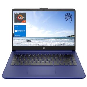 hp essential laptop, 14.0" hd touchscreen, amd ryzen 7 5700u (beats i7-1165g7), 32gb ram, 1tb pcie ssd, webcam, sd card reader, wi-fi, windows 11 home, blue