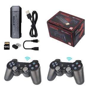 btovelif wireless retro game console, retro game stick, nostalgia stick game, plug & play video game stick built-in 35000+ games,4k hdmi output,dual 2.4g wireless controllers(64g)