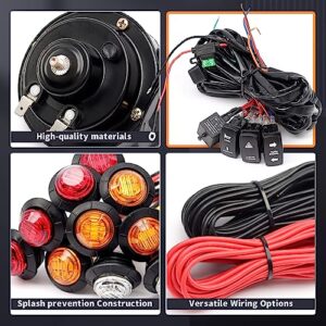 Erchon Pre-wired ATV UTV Turn Signal Horn Kit,Universal Street Legal Kit Warning Light Rocker Switch Kit with 1Horn Reverse Lights Flasher Relay Fuse,blinker kit for UTV ROV ATV Golf SXS