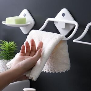 White Towels Bathroom Towel Ring Towel Rack Wall Mounted Hand Towels Holder Towel Hanger Hand Towel Rod for Bathroom Organizer Kitchen Storage Plastic Organizers