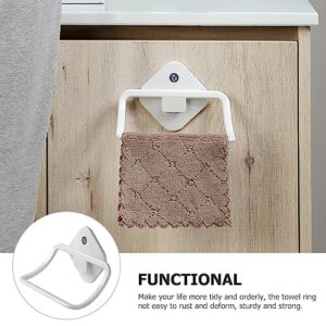 White Towels Bathroom Towel Ring Towel Rack Wall Mounted Hand Towels Holder Towel Hanger Hand Towel Rod for Bathroom Organizer Kitchen Storage Plastic Organizers