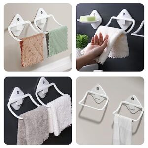 White Towels Bathroom Towel Ring Towel Rack Wall Mounted Hand Towels Holder Towel Hanger Hand Towel Rod for Bathroom Organizer Kitchen Storage Plastic Organizers