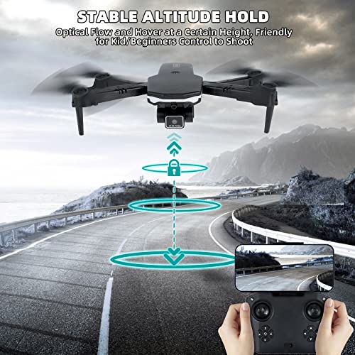 Drones with Camera for Adults and Kids 1080P HD FPV Foldable Drone with Carrying Case, 90° Adjustable Lens, One Key Take Off/Land, Altitude Hold, 360° Flip, Toys Gifts for Kids and Adults