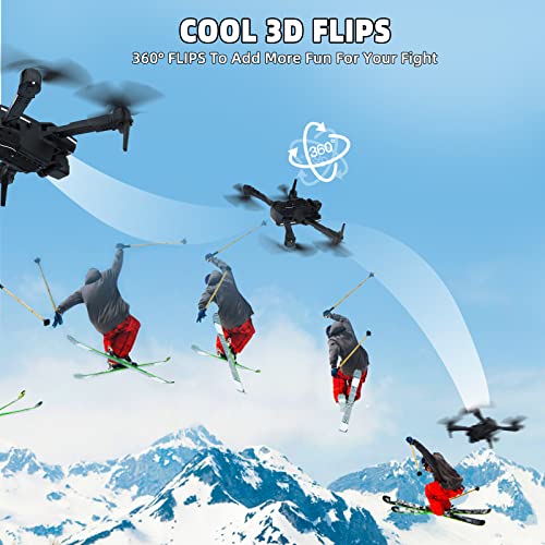 Drones with Camera for Adults and Kids 1080P HD FPV Foldable Drone with Carrying Case, 90° Adjustable Lens, One Key Take Off/Land, Altitude Hold, 360° Flip, Toys Gifts for Kids and Adults