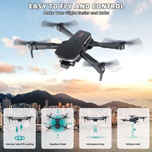 Drones with Camera for Adults and Kids 1080P HD FPV Foldable Drone with Carrying Case, 90° Adjustable Lens, One Key Take Off/Land, Altitude Hold, 360° Flip, Toys Gifts for Kids and Adults