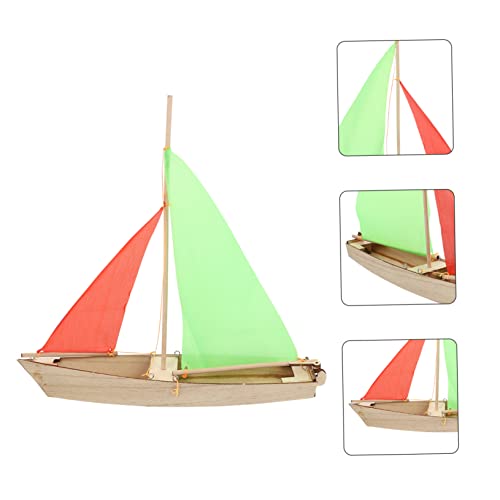 Toyvian 1set Assembled Sailing Model Boat Anchor Kit Woody Toy Children's Toys Nativity Ornaments for Kids Wood Sailboat Statue Sailboat Ornament Wood, Cloth Wooden DIY Mold DIY Boat Toy