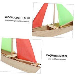 Toyvian 1set Assembled Sailing Model Boat Anchor Kit Woody Toy Children's Toys Nativity Ornaments for Kids Wood Sailboat Statue Sailboat Ornament Wood, Cloth Wooden DIY Mold DIY Boat Toy