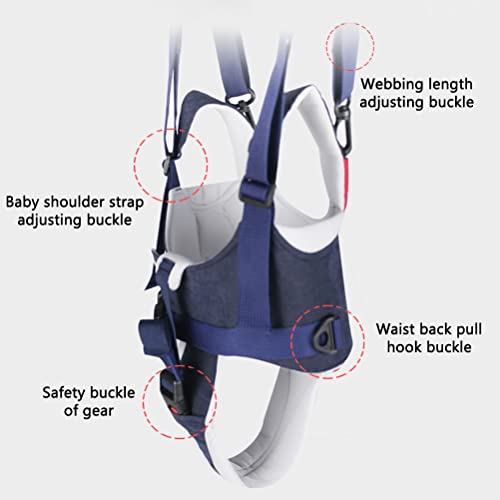 Adaptable Baby Walker Harness with Safety Buckle and Breathable Cushion for Learning to Walk and Reduce Back Stress Suitable for 7-24 Months (Blue)