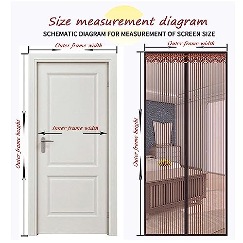 Magnetic Screen Door Mesh, Size: 35 x 87in/90 x 220cm, Apartment Backyard Balcony Decor Hands Free Garage Door Curtains Bugs Netting for Patio Pet and Kid Friendly Convenient Entry Magnetic Closure