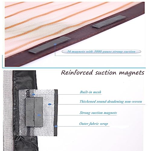 Magnetic Screen Door Mesh, Size: 35 x 87in/90 x 220cm, Apartment Backyard Balcony Decor Hands Free Garage Door Curtains Bugs Netting for Patio Pet and Kid Friendly Convenient Entry Magnetic Closure