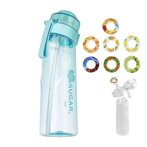 jsaxqyg fruit fragrance water bottle 21.9 oz,with 7 flavor pods 0 sugar and 0 calorie outdoor sports cups (（blue）+7 pods)