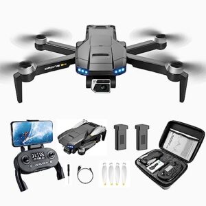 dynoson gps drones with 4k camera for adults beginner, 2 batteries for 50 minutes long flight time, 5g fpv and long control range rc quadcopter with brushless motors,optical flow ,auto return,follows me,include 2 batteries