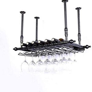 MiroDo Bar Unit Floating Shelves Ceiling Wine Racks Hanging Wine Glass Holder Rustic Wine Holder Wine Rack Hanging Glass Holder Wall Mount Bottle Storage Display Industrial,80 * 30Cm(31.5 * 1