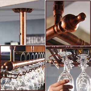 MiroDo Bar Unit Floating Shelves Ceiling Wine Racks Hanging Wine Glass Holder Rustic Wine Holder Wine Rack Hanging Glass Holder Wall Mount Bottle Storage Display Industrial,80 * 30Cm(31.5 * 1