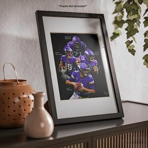 Ikonic Fotohaus Kirk Cousins Justin Jefferson Danielle Hunter Darrisaw Signed Photo Autograph Print Wall Art Home Decor