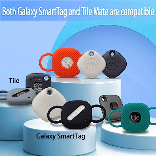 Dog Silicone Collar Holder for Samsung SmartTag/Smart Tag+Plus/Tile Mate, Companion of Finder Tracker Locator Case for Pet Cat Necklace Buddy, Android GPS Devices Accessories Secure Holder (4 Pack)