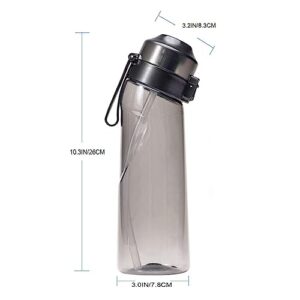 Airs Up Bottle, 650 ml Drinking Bottle with Flavour, Air Bottle Starter Set, with 7 Airs Up Pods, Leak-proof Cup for Gym, Running, Outdoor, Water Bottle Airs Up Bottle (Black)