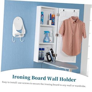 Veemoon 1pc Iron Rack Towel Holder Stand Wall Mounted Clothing Rack Over Door Clothes Hanger Rack Spray Bottle Holder Ironing Board Hanger Door Ironing Board Hanger Storage Wall Rack Pbt