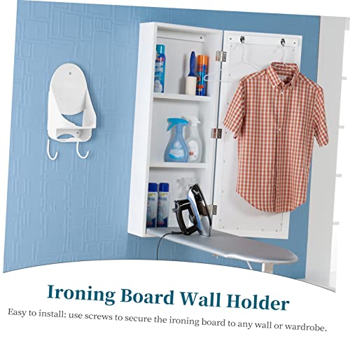 Veemoon 1pc Iron Rack Towel Holder Stand Wall Mounted Clothing Rack Over Door Clothes Hanger Rack Spray Bottle Holder Ironing Board Hanger Door Ironing Board Hanger Storage Wall Rack Pbt