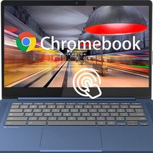 Lenovo Chromebook Laptop for College Students, School, 14 Inch FHD Touchscreen, MediaTek MT8186, 4GB RAM, 64GB eMMC+128GB SD Card, Chrome OS, Long Battery Life, Abyss Blue, PCM