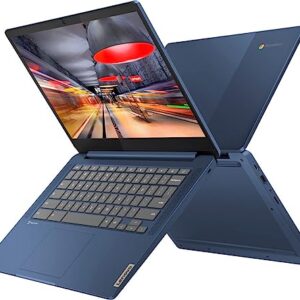 Lenovo Chromebook Laptop for College Students, School, 14 Inch FHD Touchscreen, MediaTek MT8186, 4GB RAM, 64GB eMMC+128GB SD Card, Chrome OS, Long Battery Life, Abyss Blue, PCM