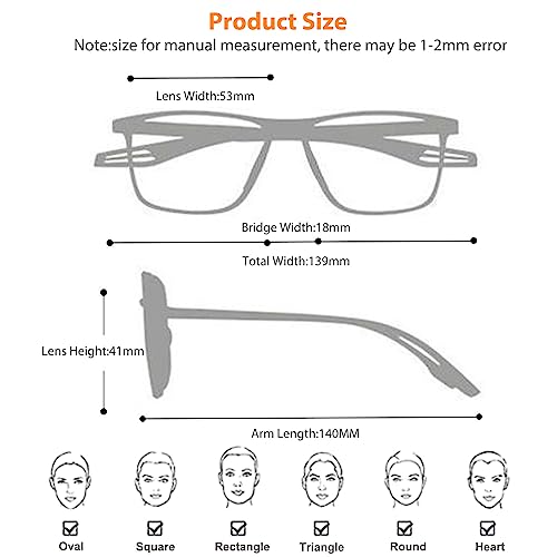 Photochromic Progressive Multifocus Reading Glasses Men Women Blue Light Blocking Workspace Multifocal Glasses TR90 Frame Spring Hinge No Line Transition Sunglasses With Readers 3.0