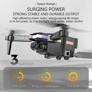 Mini Drone With Dual 4K HD FPV - Camera Remote Control With Altitude Hold, Headless Mode, One Key Start Speed Adjustment Toys Gifts For Boys and Girls (Black(battery x1))