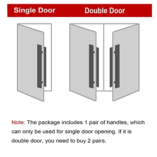 SUCHETA Door Hardware,Modern Push Pull Door Handle,H Shape Double Sided Stainless Steel Sliding Door Handle,Sliding Door Handle,for Steel,Aluminum and Glass Doors,9 Sizes (Size: 36cm x 60cm)