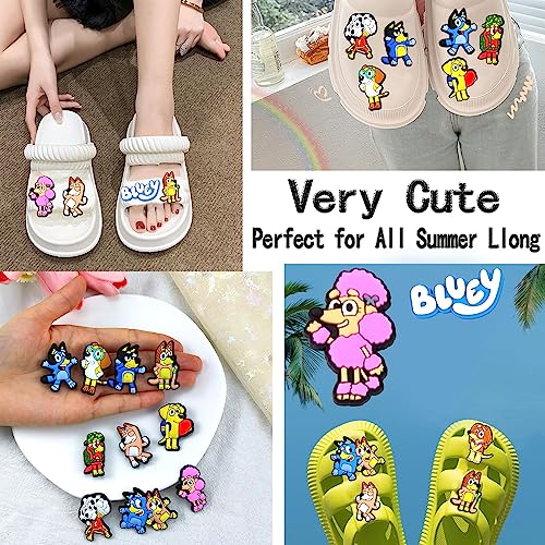 DSUVOEI Cute Dog Anime Shoe Charms for Girls Boys,12pcs Cartoon Shoe Charm PVC Anime Charms Cartoon Shoe Decoration