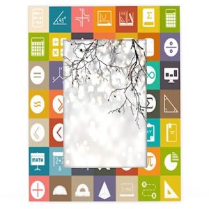 yzrwebo math tools 5x7 picture frame math symbols wood photo frames high transparent horizontal and vertical tabletop display or wall mounting for family home gallery office