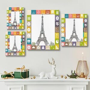 Yzrwebo Math Tools 5x7 Picture Frame Math Symbols Wood Photo Frames High Transparent Horizontal and Vertical Tabletop Display or Wall Mounting for Family Home Gallery Office