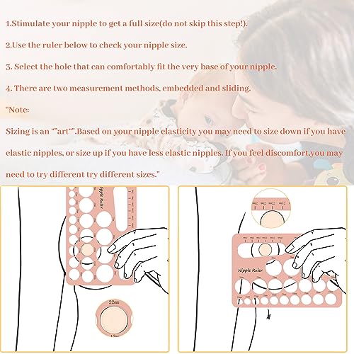 bliblo Flange Insert 17/19/21mm,Compatible with Medela/TSRETE/momcozy S9/S12/S9pro/S12pro,Nipple Sizer for Flange Insert,Breast Pump Nipple Sizing Tool