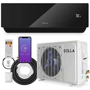 della 12000 btu mini split 20 seer2 cools up to 550 sq.ft energy saving wifi split air conditioner & heater ductless pre-charged inverter system with 1 ton heat pump(jpb series with r32 refrigerant)