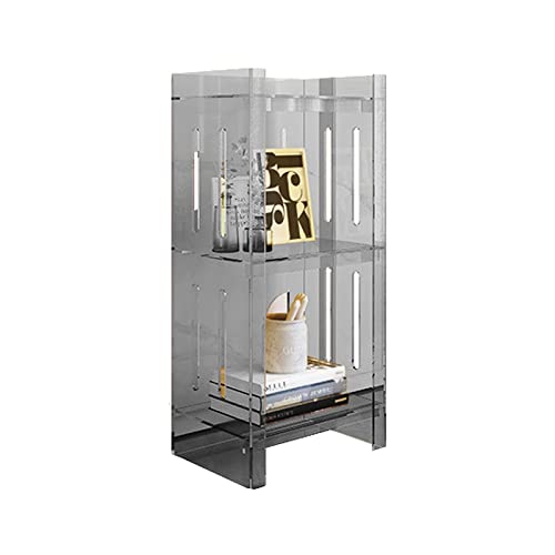 Librero Estantería Clear Acrylic Narrow Bookcase 2 Tier/3 Tier/4 Tier Skinny Open Bookshelf Modern Display Storage Organizer for Living Room Organizer Decor