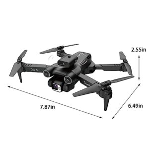 Mini Drone with Dual 1080p HD Camera Multi-functions Altitude Hold Mode Foldable Rc Drone Quadcopter Circle Fly, Route Fly, Altitude Hold, Headless Mode (Black)