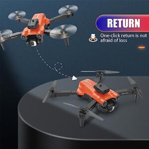 Mini Drone with Dual 1080p HD Camera Multi-functions Altitude Hold Mode Foldable Rc Drone Quadcopter Circle Fly, Route Fly, Altitude Hold, Headless Mode (Black)