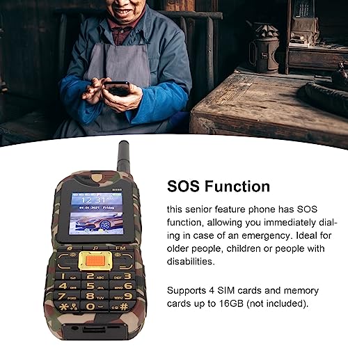 Yunseity Unlocked Button Phone, S555 One Key to Dial SOS Button Mobile Phone for Seniors, 4800Mah Ultra Long Standby Basic Cellphone with Big Buttons & Loud Volume, 3.5mm Headphone Jack (US Plug)