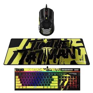 hyperx alloy elite 2 mechanical gaming keyboard with pulsefire haste mouse and mouse pad - timthetatman edition - for pc, ps5, and xbox, dual chamber drivers, rgb backlit, linear red switch