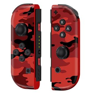 sangder wireless controller replacement for nintendo switch，wireless switch controller support wake-up function with grip（camo red）
