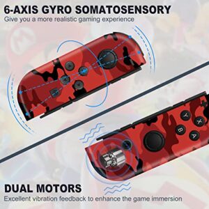 SANGDER Wireless Controller Replacement for Nintendo Switch，Wireless Switch Controller Support Wake-up Function with Grip（Camo Red）