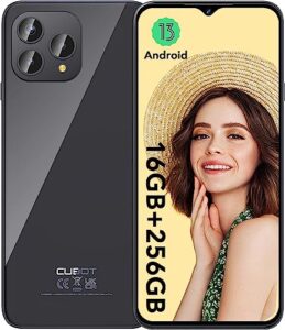 cubot p80 unlocked cell phone,16gb ram+256gb rom,mt8788 octa-core android 13 mobile phone,6.58" fhd+ display,5200mah 2-day battery,48mp+24mp camera,4g dual sim smartphone with headphone,nfc (black)
